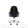 PIQUERAS Y CRESPO Chaise de bureau Algarra, simili cuir bleu, base chromée
