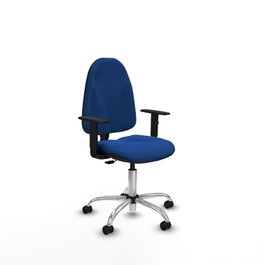 PIQUERAS Y CRESPO Chaise de bureau Algarra, simili cuir bleu, base chromée
