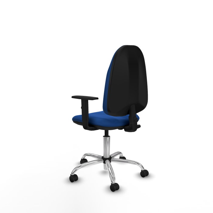 PIQUERAS Y CRESPO Chaise de bureau Algarra, simili cuir bleu, base chromée
