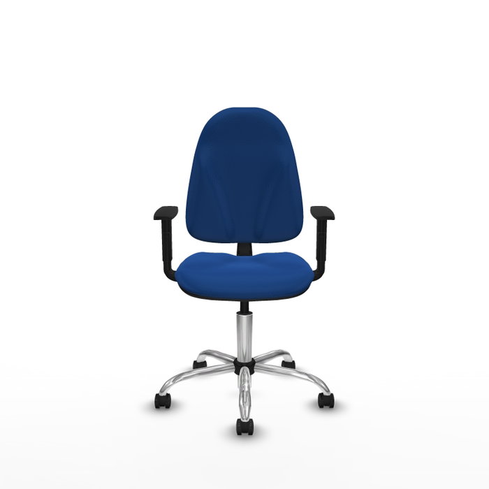 PIQUERAS Y CRESPO Chaise de bureau Algarra, simili cuir bleu, base chromée