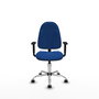 PIQUERAS Y CRESPO Chaise de bureau Algarra, simili cuir bleu, base chromée