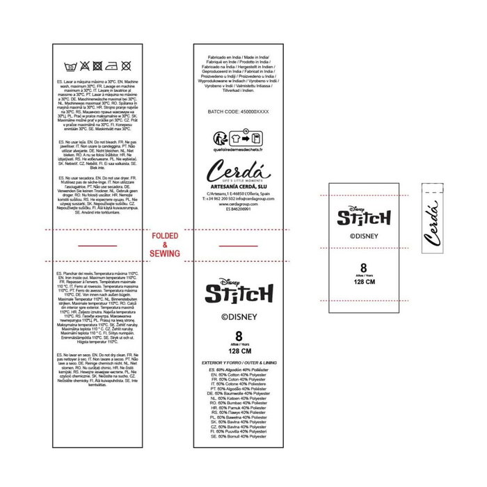 Sweat à capuche enfant Stitch Bleu