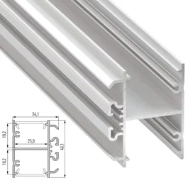 Profil Aluminium Type DOPIO 2,02M - Lacqué Blanc