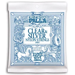Ernieball Set de Cordes Nylon Clear & Silver pour Guitare Classique Ernesto Palla Tension Normale
