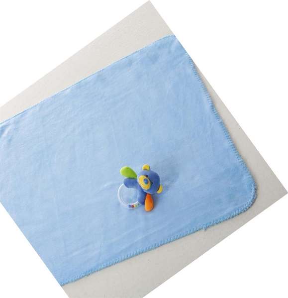 Creaciones Llopis - Set boîte + couverture bébé coralina 100 x 75 cm + hochet ours 16 cm