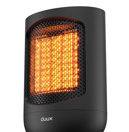 Duux DXCH41 Radiateur céramique d'appoint Zone Personal 1500 W Noir, trois réglages de chaleur, thermostat, indice IP21 pour salles humides