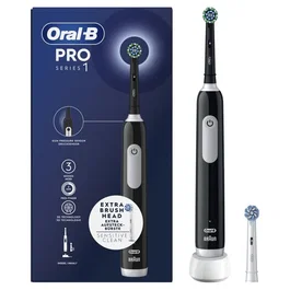 Brosse à dents électrique Oral-B Pro Series 1, noire, oscillo-rotative, rechargeable avec 1 brossette supplémentaire