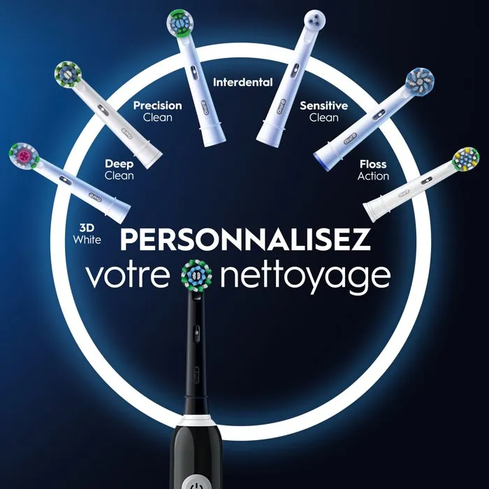 Brosse à dents électrique Oral-B Pro Series 1, noire, oscillo-rotative, rechargeable avec 1 brossette supplémentaire