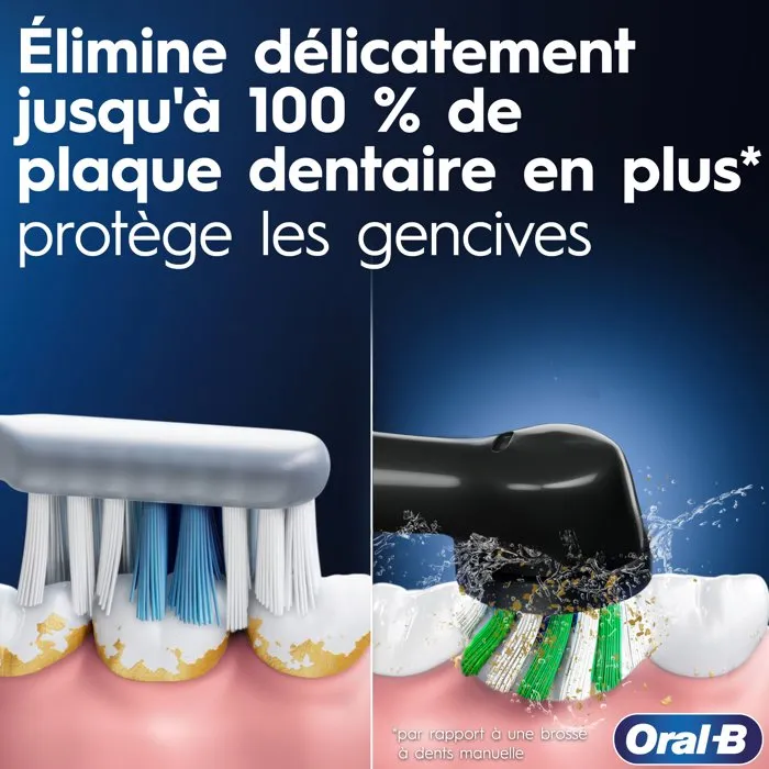 Brosse à dents électrique Oral-B Pro Series 1, noire, oscillo-rotative, rechargeable avec 1 brossette supplémentaire