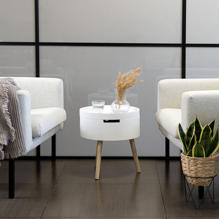 Vinthera Table d'appoint Moa Blanc Beige 38 x 43 cm (4 Unités)