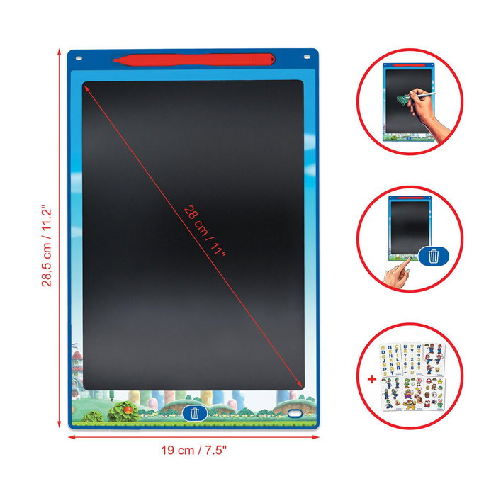 LEXIBOOK Tablette de Tinte Électronique Super Mario Bros Nintendo avec Stylo Optique et 6 Pochoirs (28 cm) LEXIBOOK Tablette de Tinte Électronique Super Mario Bros Nintendo avec Stylo Optique et 6 Pochoirs (28 cm)
