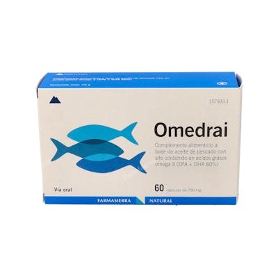 Farmasierra Omedrai 60 gélules - Complément alimentaire oméga 3 DHA et EPA Farmasierra Omedrai 60 gélules - Complément alimentaire oméga 3 DHA et EPA