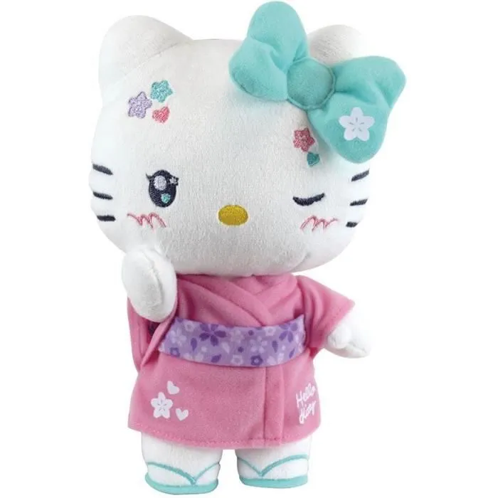 Jemini Peluche Hello Kitty Kawai en Kimono Rose et Tongs - 22 cm Jemini Peluche Hello Kitty Kawai en Kimono Rose et Tongs - 22 cm