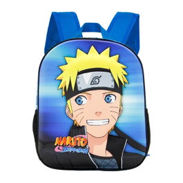 KARACTERMANIA - Sac à dos enfant Naruto 3D avec relief - 31 cm - Compartiment principal à fermeture éclair et poches latérales en filet