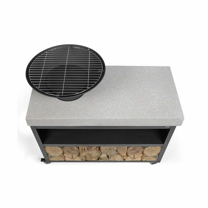 Livoo Brasero barbecue sur desserte DOC329 Noir