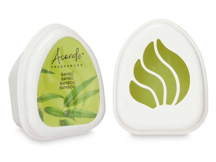 Acorde Lot de 4 Mini Désodorisants Bambou Gel Vert 24x7x4cm (Set de 12)