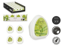 Acorde Lot de 4 Mini Désodorisants Bambou Gel Vert 24x7x4cm (Set de 12)