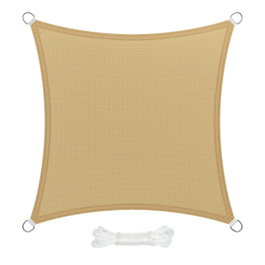 SATURNIA Voile d'ombrage carrée de 3,6 x 3,6 mètres, Beige