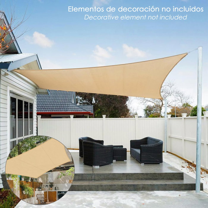 SATURNIA Voile d'ombrage carrée de 3,6 x 3,6 mètres, Beige SATURNIA Voile d'ombrage carrée de 3,6 x 3,6 mètres, Beige