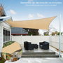 SATURNIA Voile d'ombrage carrée de 3,6 x 3,6 mètres, Beige
