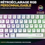 The G-Lab KEYZ TITAN - Clavier gamer mécanique sans fil (Switch Rouge) Azerty - Triple mode (USB, Bluetooth 5.1, 2,4 GHz) - Rétroéclairage RGB - Blanc