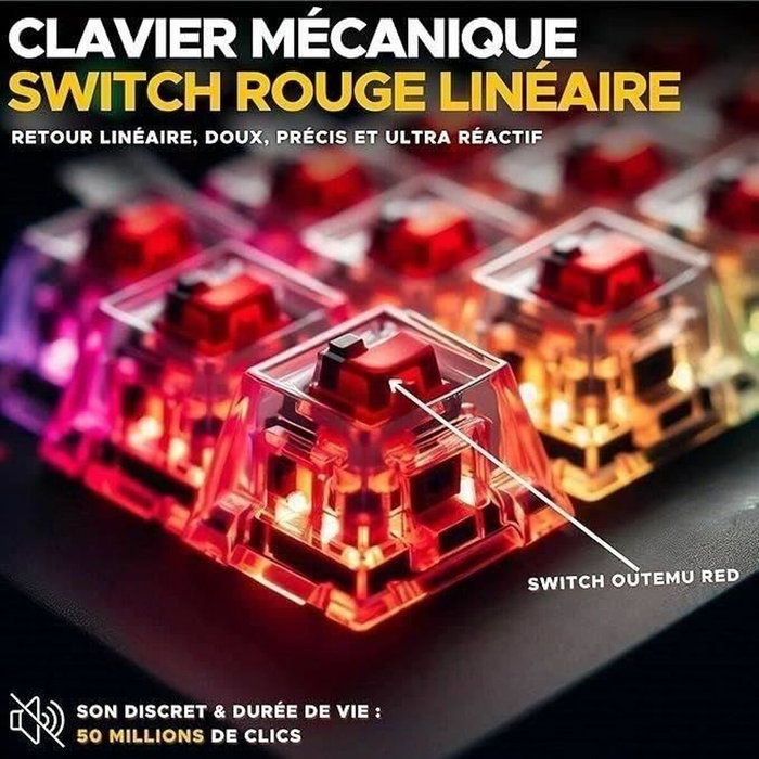 The G-Lab KEYZ TITAN Clavier Gamer Mécanique Sans Fil RGB Blanc