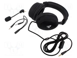 SAVIO STRATUS Écouteurs avec microphone noirs Jack 3,5mm, USB A