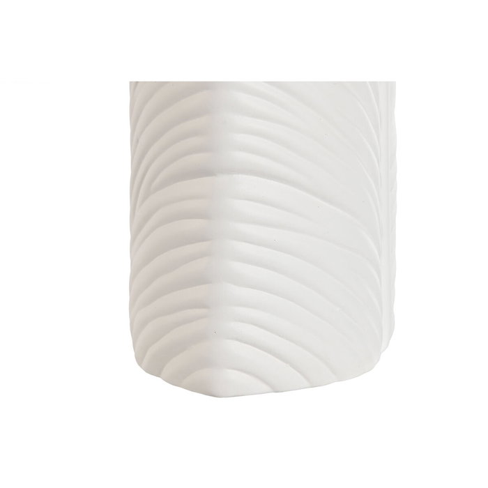 Home ESPRIT Vase Blanc Grès Tropical Feuille d'une plante 33 x 10 x 70 cm