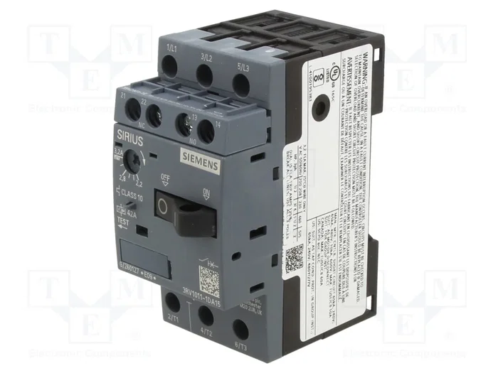 SIEMENS 3RV1011-1DA15 Interrupteur de moteur 1,1kW SIEMENS 3RV1011-1DA15 Interrupteur de moteur 1,1kW