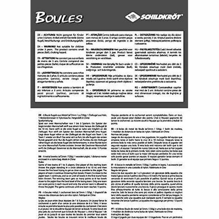Schildkröt Funsport Set de boules de pétanque Argent et Noir