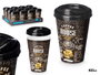 LEKNES Lot de 24 verres en plastique avec couvercle 400 ml Noir