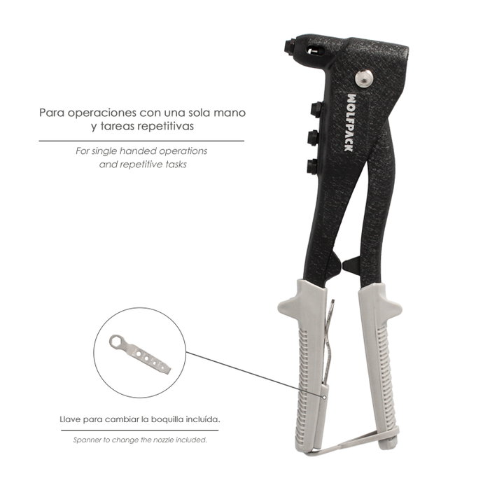 WOLFPACK LINEA PROFESIONAL Remachadora Profesional Forjada 1 Mano