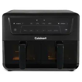 Cuisinart Friteuse sans huile Airfryer AFD10XBLE - Capacité 10,4L Double cuves - 6 modes de cuisson - Noir - 2400W