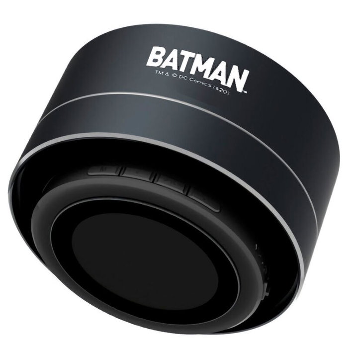 DC Comics Haut-parleur portable Bluetooth Batman avec radio FM, micro, lecteur MP3 et batterie - Carcasse aluminium
