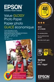 Epson Papier photo brillant Value 10x15cm Blanc
