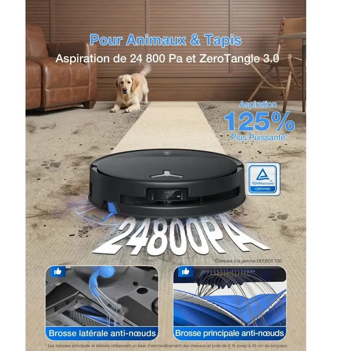 Ecovacs DEEBOT T80S OMNI Black - Robot Aspirateur Laveur avec Station OMNI Ecovacs DEEBOT T80S OMNI Black - Robot Aspirateur Laveur avec Station OMNI