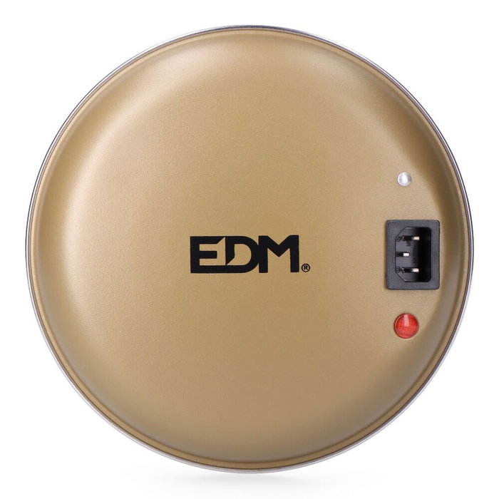 Edm Termocalentador - 500 W - Ø 20 x 5 cm - Autonomie de 2-3 heures - Charge de 4 min - Couleur or vieux - Avec housse lavable