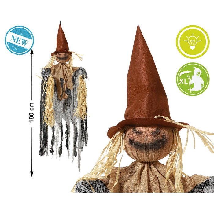BigBuy Home Décoration d'Halloween Épouvantail avec Lumière