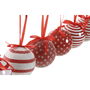 Boules de Noël Home ESPRIT Blanc Rouge PVC (14 Pièces)