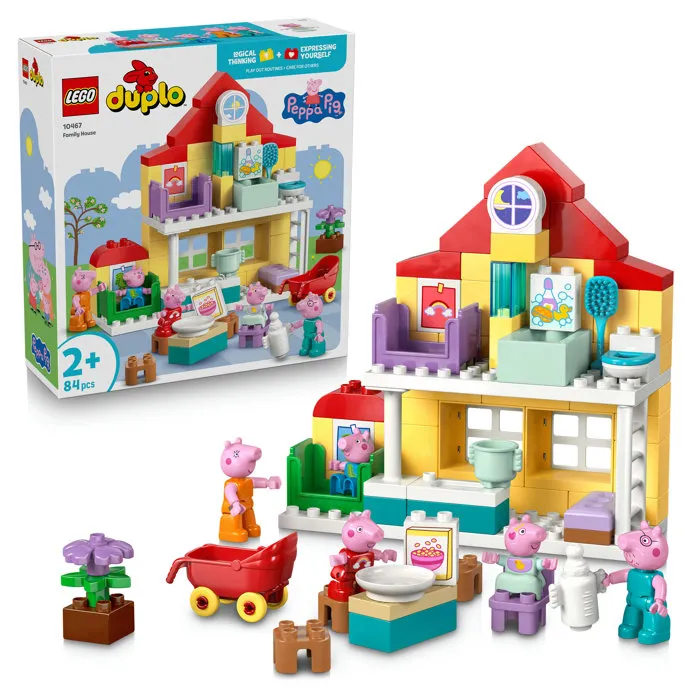 LEGO DUPLO 10467 Maison de Peppa Pig - Jeu de construction éducatif pour enfants de 2 ans et plus - Set La Maison Familiale avec figurine Evie Pig LEGO DUPLO 10467 Maison de Peppa Pig - Jeu de construction éducatif pour enfants de 2 ans et plus - Set La Maison Familiale avec figurine Evie Pig