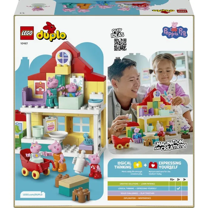 LEGO DUPLO 10467 Maison de Peppa Pig - Jeu de construction éducatif pour enfants de 2 ans et plus - Set La Maison Familiale avec figurine Evie Pig LEGO DUPLO 10467 Maison de Peppa Pig - Jeu de construction éducatif pour enfants de 2 ans et plus - Set La Maison Familiale avec figurine Evie Pig
