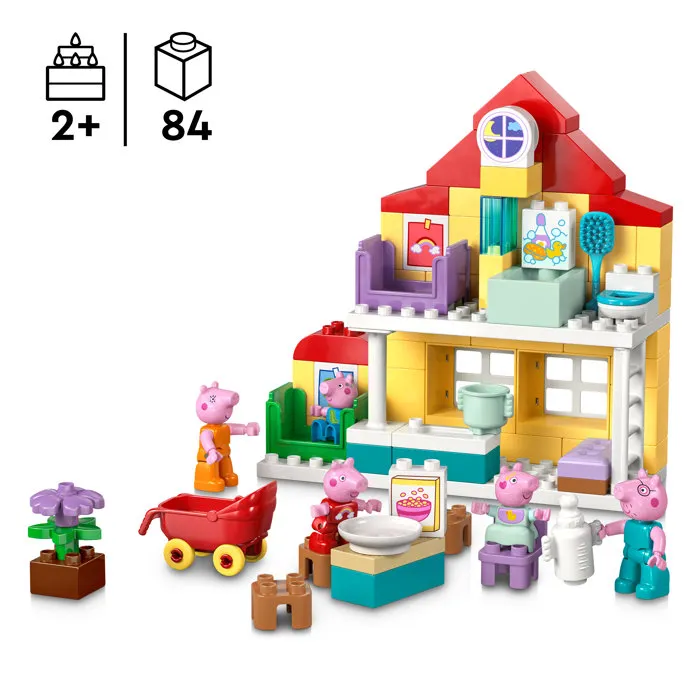 LEGO DUPLO 10467 Maison de Peppa Pig - Jeu de construction éducatif pour enfants de 2 ans et plus - Set La Maison Familiale avec figurine Evie Pig LEGO DUPLO 10467 Maison de Peppa Pig - Jeu de construction éducatif pour enfants de 2 ans et plus - Set La Maison Familiale avec figurine Evie Pig