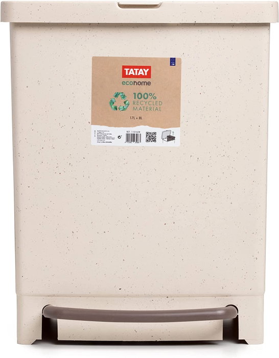Tatay Fi Cubo Kit de recyclage 2 seaux 17L+8L beige Tatay Fi Cubo Kit de recyclage 2 seaux 17L+8L beige