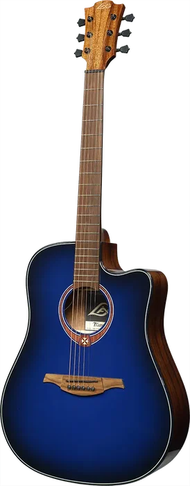 LAG Guitare Acoustique Électro-acoustique Dreadnought Cutaway - Édition Limitée Blue Burst