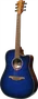 LAG Guitare Acoustique Électro-acoustique Dreadnought Cutaway - Édition Limitée Blue Burst