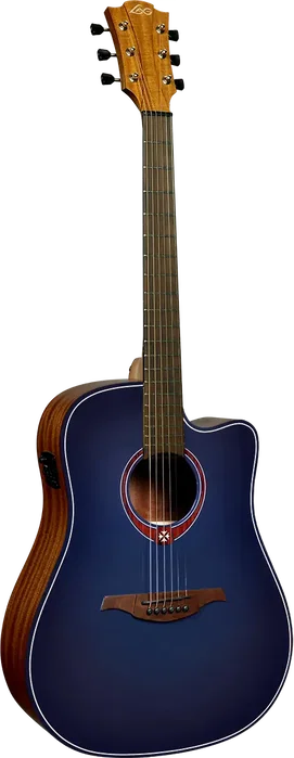 LAG Guitare Acoustique Électro-acoustique Dreadnought Cutaway - Édition Limitée Blue Burst
