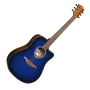 LAG Guitare Acoustique Électro-acoustique Dreadnought Cutaway - Édition Limitée Blue Burst