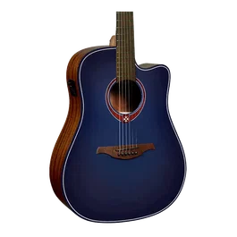 LAG Guitare Acoustique Électro-acoustique Dreadnought Cutaway - Édition Limitée Blue Burst