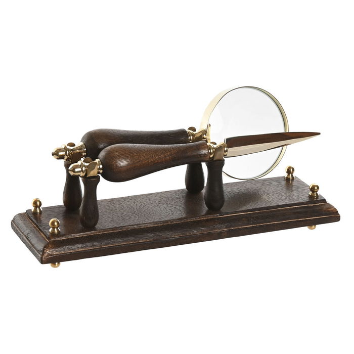 Loupe Home ESPRIT Laiton Bois de manguier 25 x 7 x 11 cm