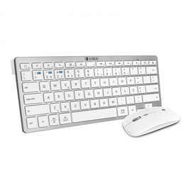 Subblim Combo Clavier et Souris Multidispositif Compact Argenté Bluetooth RF 2.4G